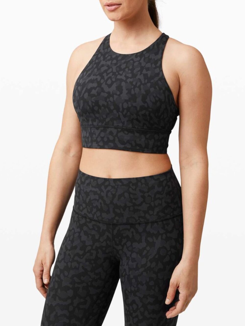 Lululemon Energy Bra High Neck Long Line - Camo - 8